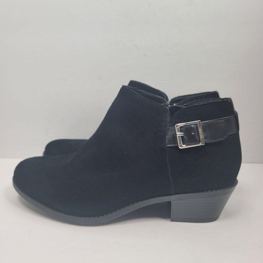 Ryka Women's Black Suede Ankle Boots With Side Buckle & Zipper US Size 9.5 - Picture 2 of 9